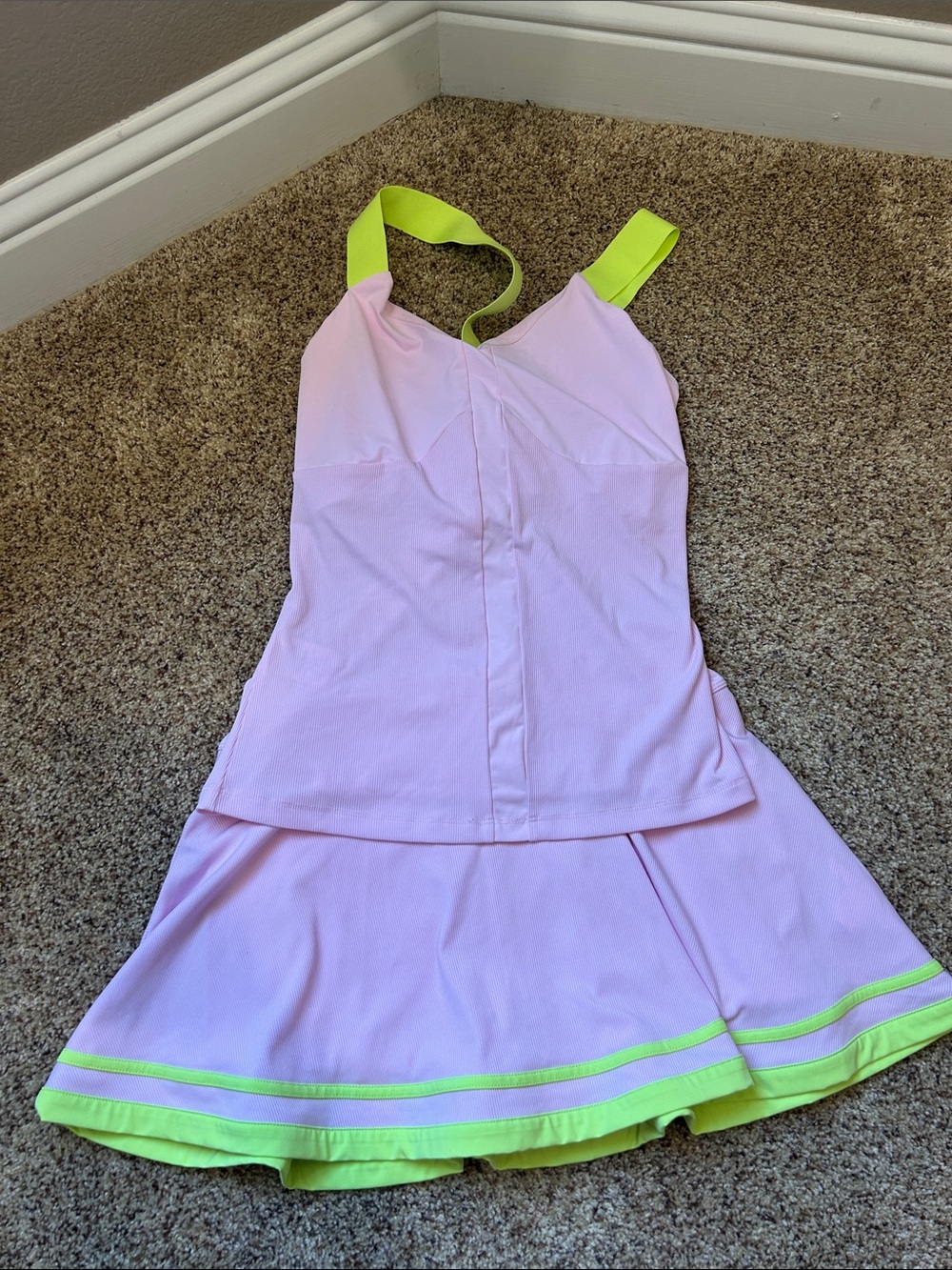 Original penguin pink and neon green Tennis/pickle ball outfit.